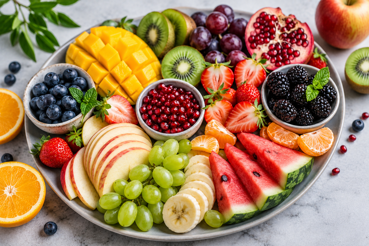 Fresh fruits and vegetables